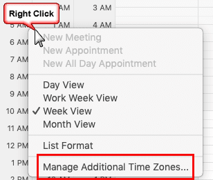 outlook for mac additional timezones